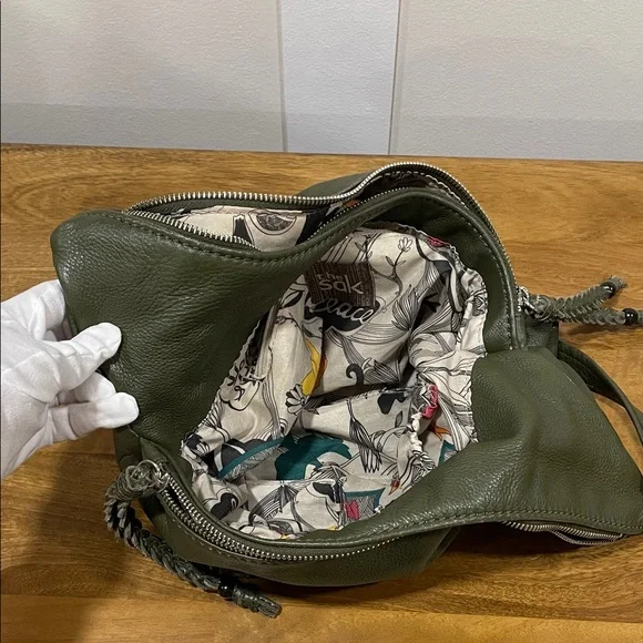 The Sak Olive Green Leather Hobo Bag - Picture 4 of 10